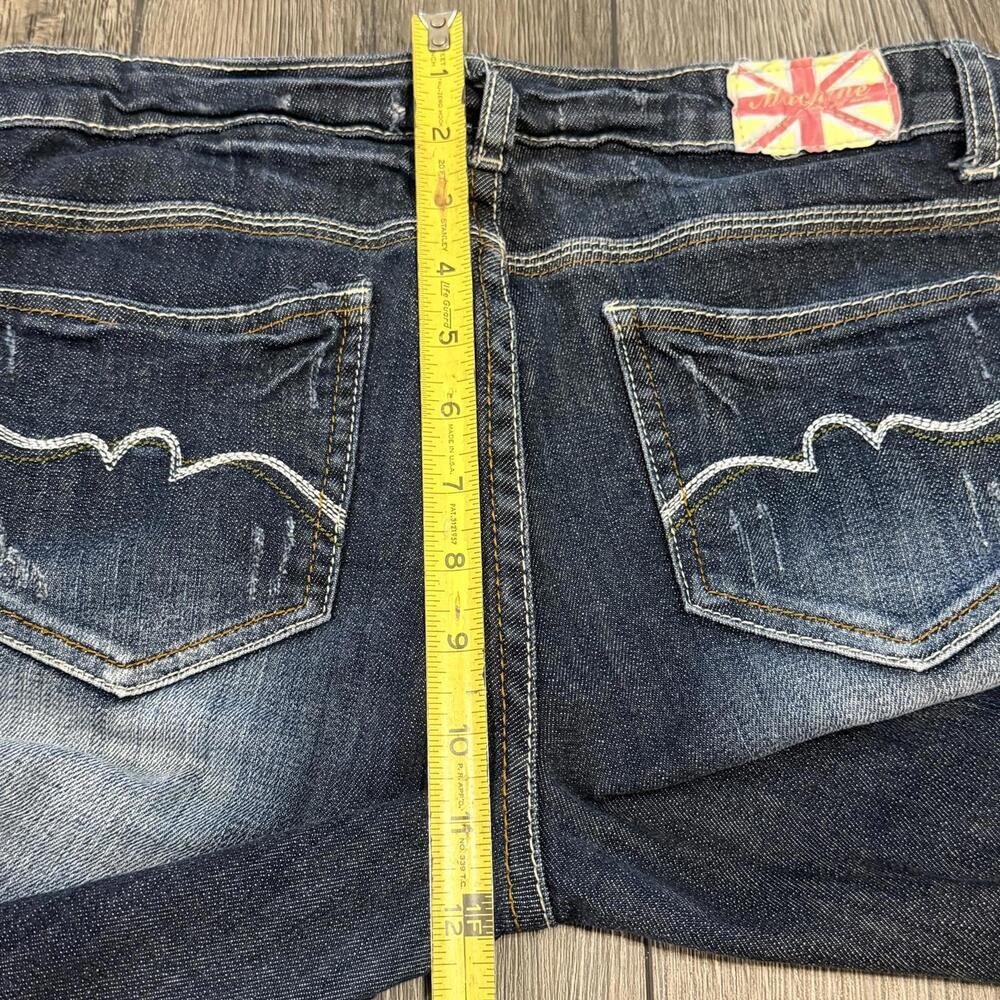 Machine Nouvelle Mode Distressed Jeans Size 32 Blue Denim Straight Leg - Picture 12 of 13